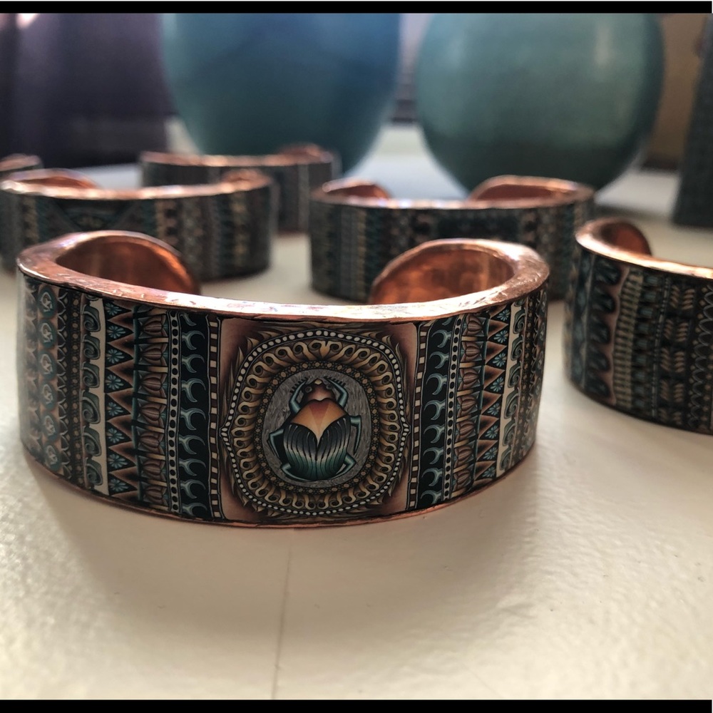 Datura Art Handmade Global Artisans Copper Cuffs - Picture 5 of 14